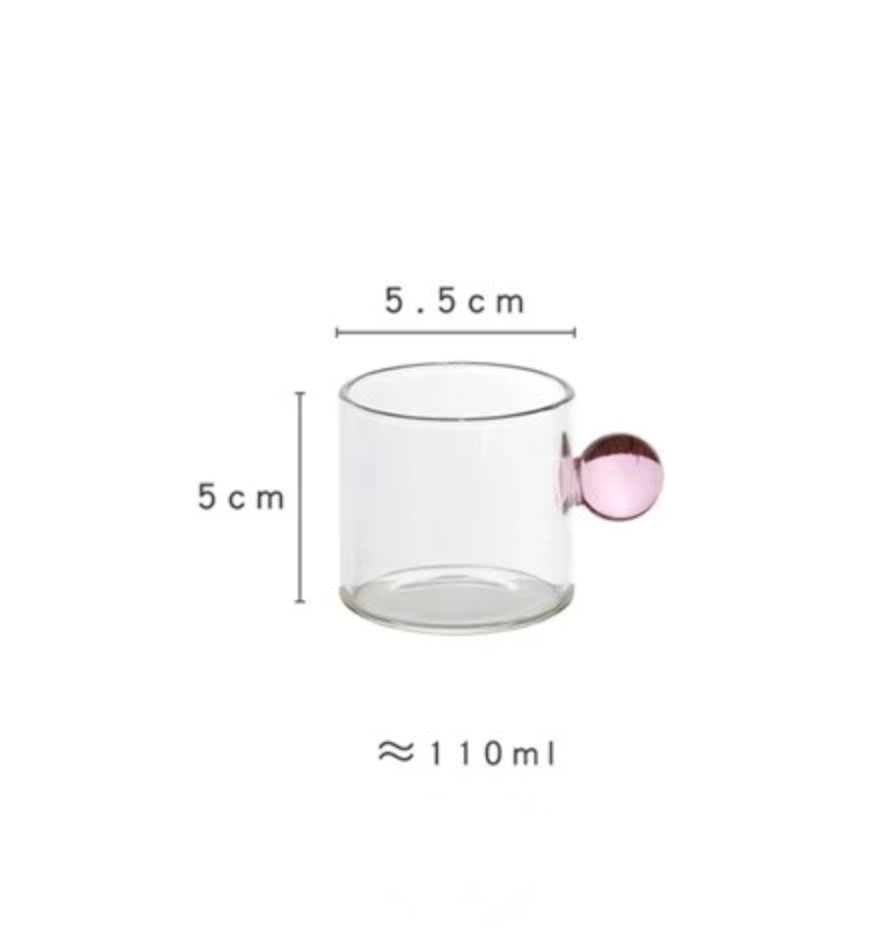IVORE.GROUP (We cover All Import duty) - Wholesale Coffee/Tea Cup - 110ml Espresso Glass Cups | Ball Handle Coffee Cup2