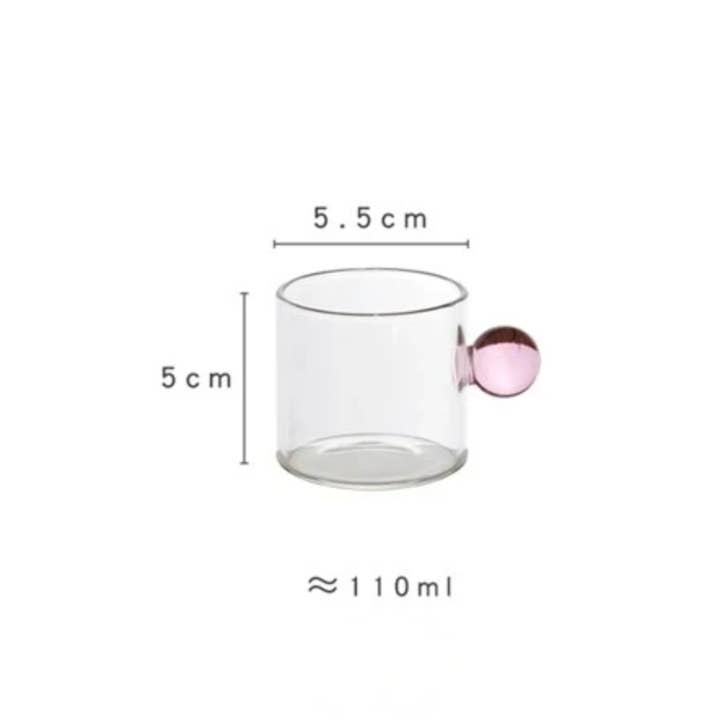 IVORE.GROUP (We cover All Import duty) - Wholesale Coffee/Tea Cup - 110ml Espresso Glass Cups | Ball Handle Coffee Cup2