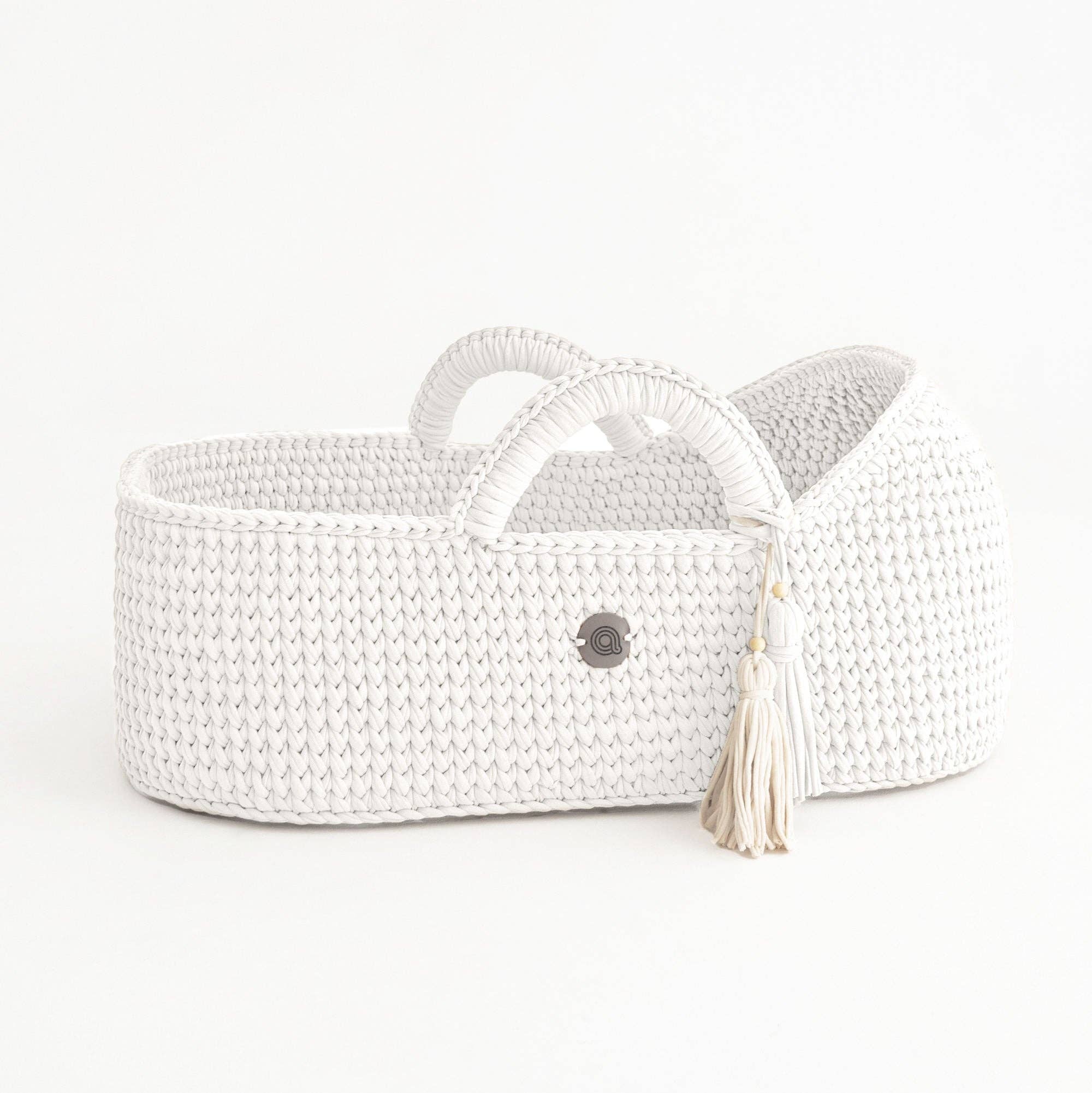 ANZY HOME - Wholesale Bassinet - Baby - Knitted Baby Moses Basket With Round Hood2