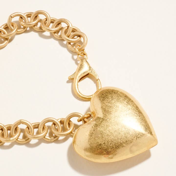 Designature New York - Wholesale Keychain – Women's - 6.5 Inch Metal Puffy Heart Keychain Bagcharm9