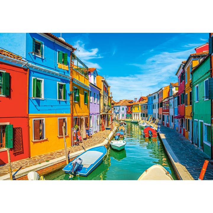CASTORLAND by Bridge Toys - Venta al por mayor Puzle - Adultos - Rompecabezas de 1000 piezas, Burano Colors, Italia, Venecia, rompecabezas para adultos, Castorland C-105250-2
