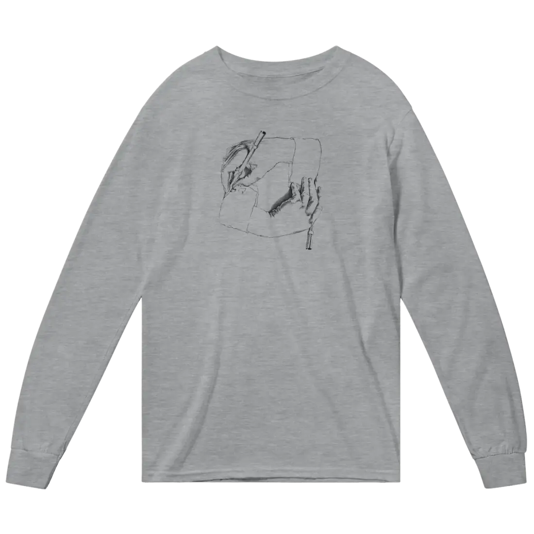 Art-O-Rama Shop - Wholesale Screen Printed T-Shirt - Unisex - MC Escher Hand Drawing Hand Art T-Shirt Long Sleeve Shirt0