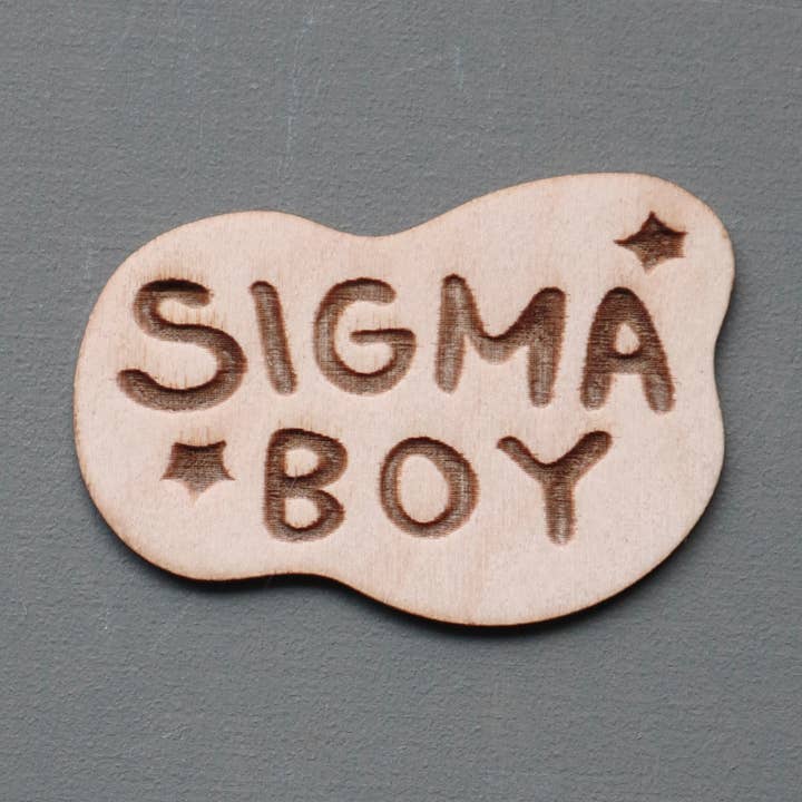 Wood sticker sigma for wholesale by Papurino