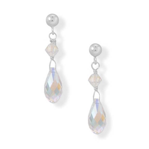 Swarovski Crystal Drop Ball Post Earrings for wholesale by Silver Stars Collection