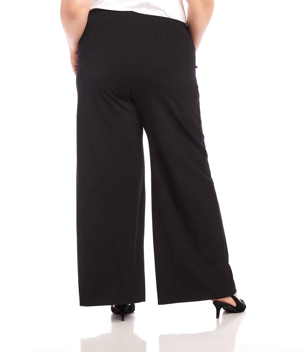 Black Plus Size Luna Wide Leg Pants for wholesale on Faire2