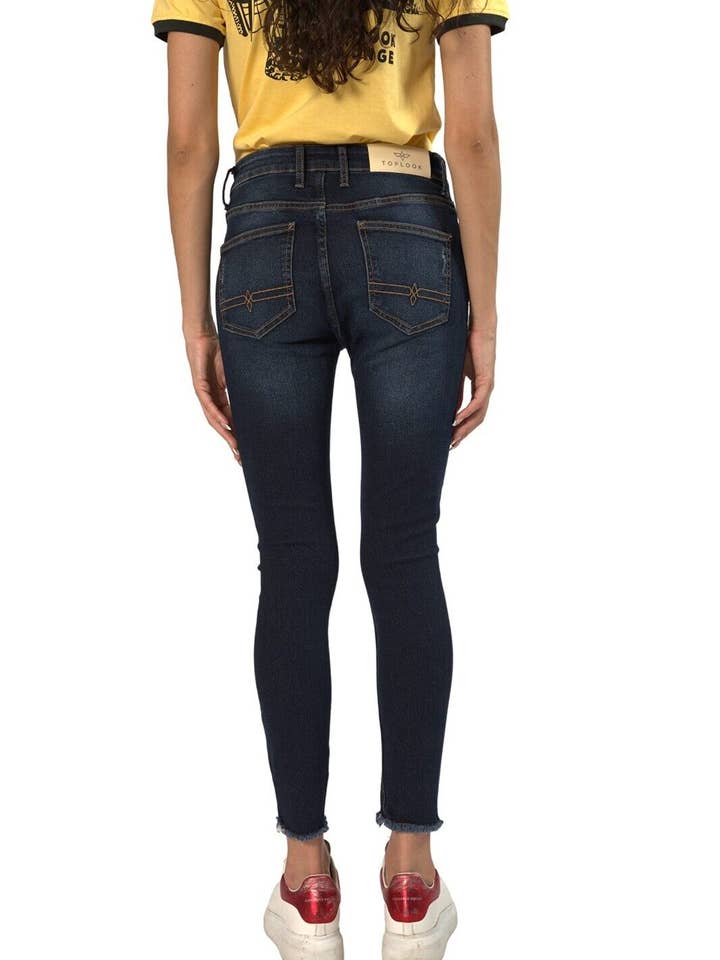 Womens Ripped Skinny Jeans Ladies Denim Bottoms Medium Blue for wholesale on Faire