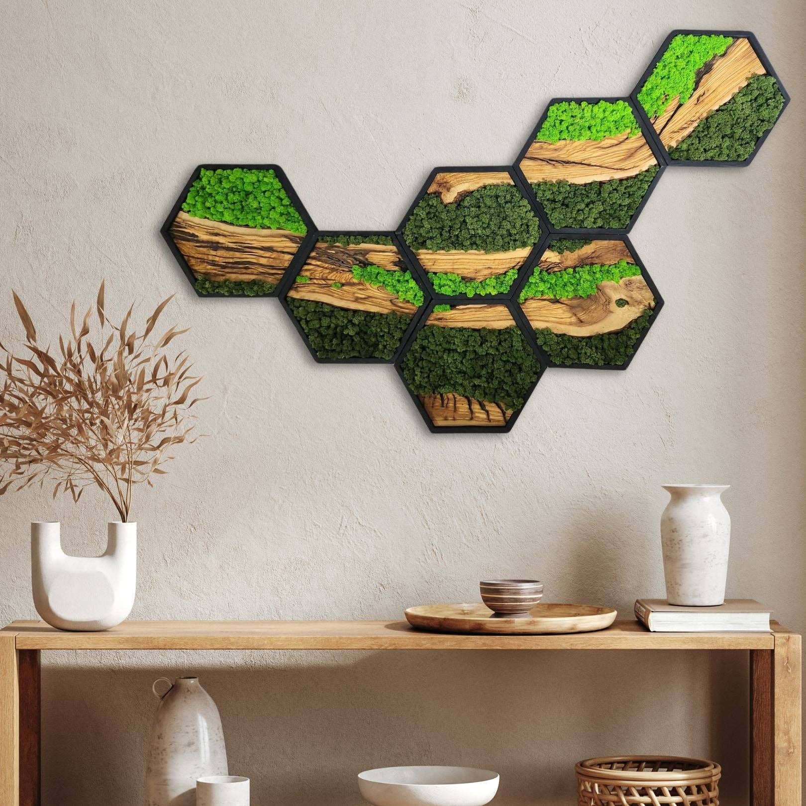 Artdesigna KG - Wholesale Wall Accent - Honeycomb Moss & Olive Tree | Premium Handmade Wall Sculptures4