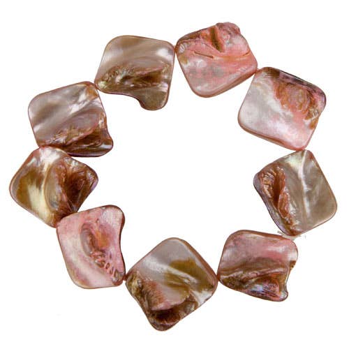 EHAWA - Wholesale Beaded Bracelet - Bracelet Mother of Pearl, Special Color: Brown-Pink