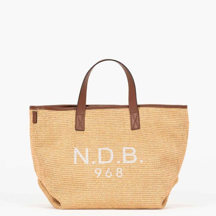 N.D.B.968 - Wholesale Tote Bag - Women's - Raja large in raffia and leather2