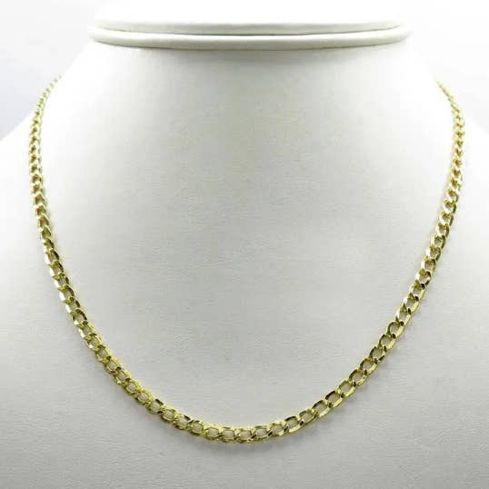 Karrbear - Wholesale Link & Chain Necklace - 3.5MM 10K Yellow Gold Cuban Chain