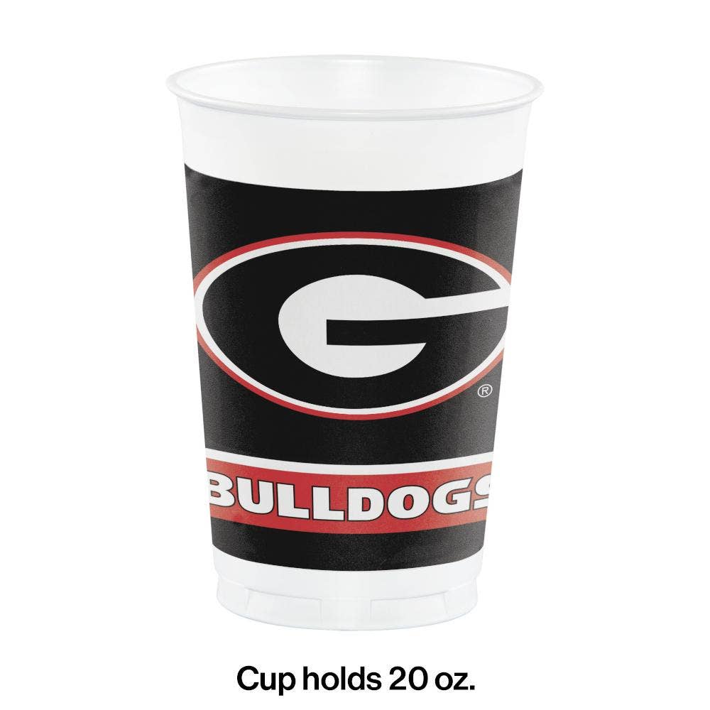 Bulk Party Decor - Wholesale Disposable Cup - University of Georgia 20 oz Plastic Cups, 8/Pkg1