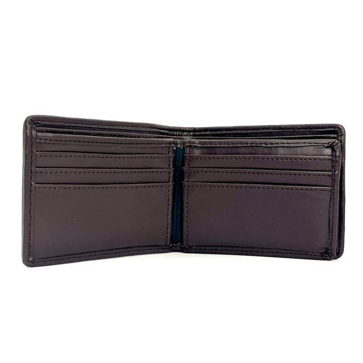 maccessori - Vente Portefeuille – homme - Portefeuille Trifold Harris Tweed Bleu/Carreaux Marron
