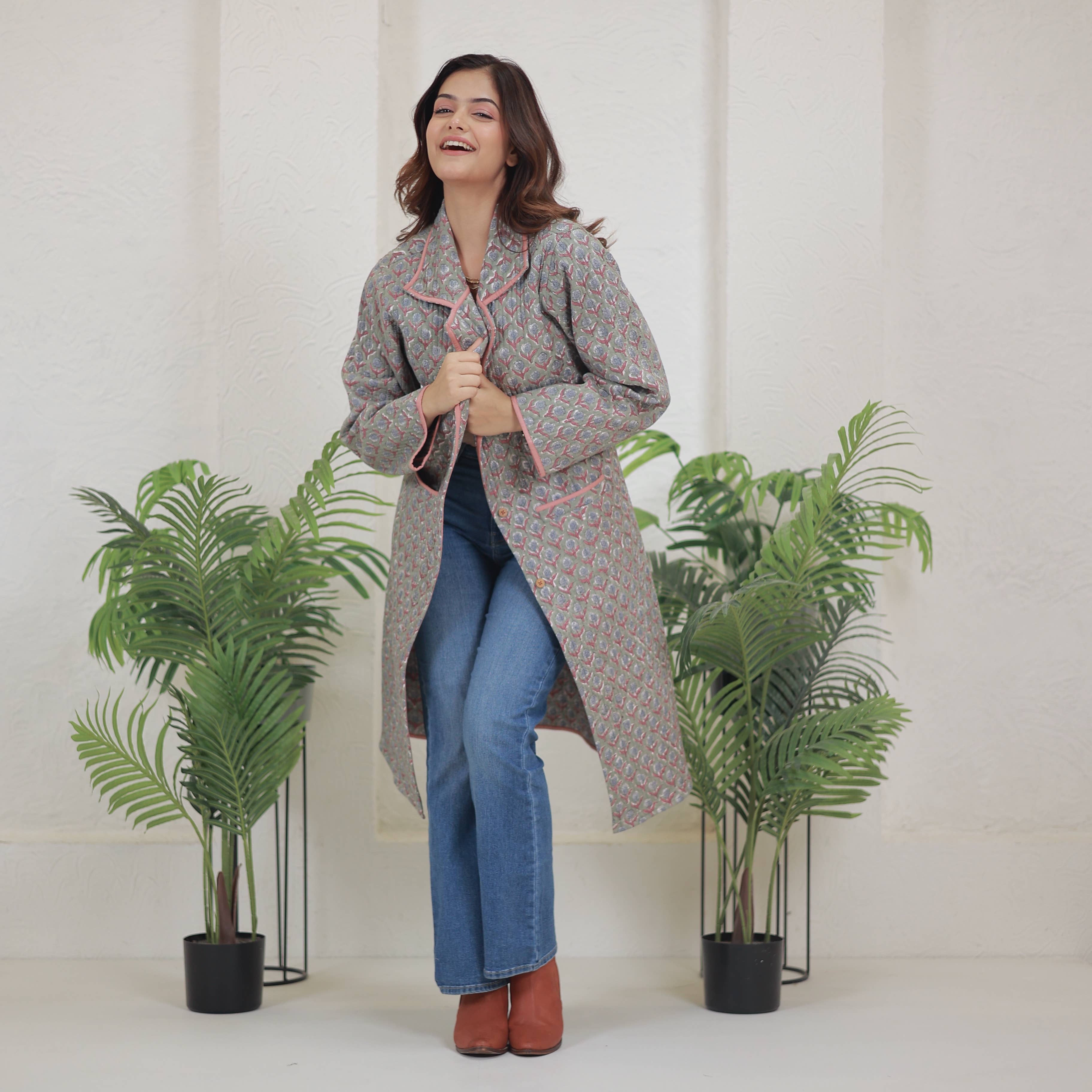 The Fox and The Mermaid - Vente Veste – femme - Veste légère imprimée au bloc pour le printemps (Tashma)8