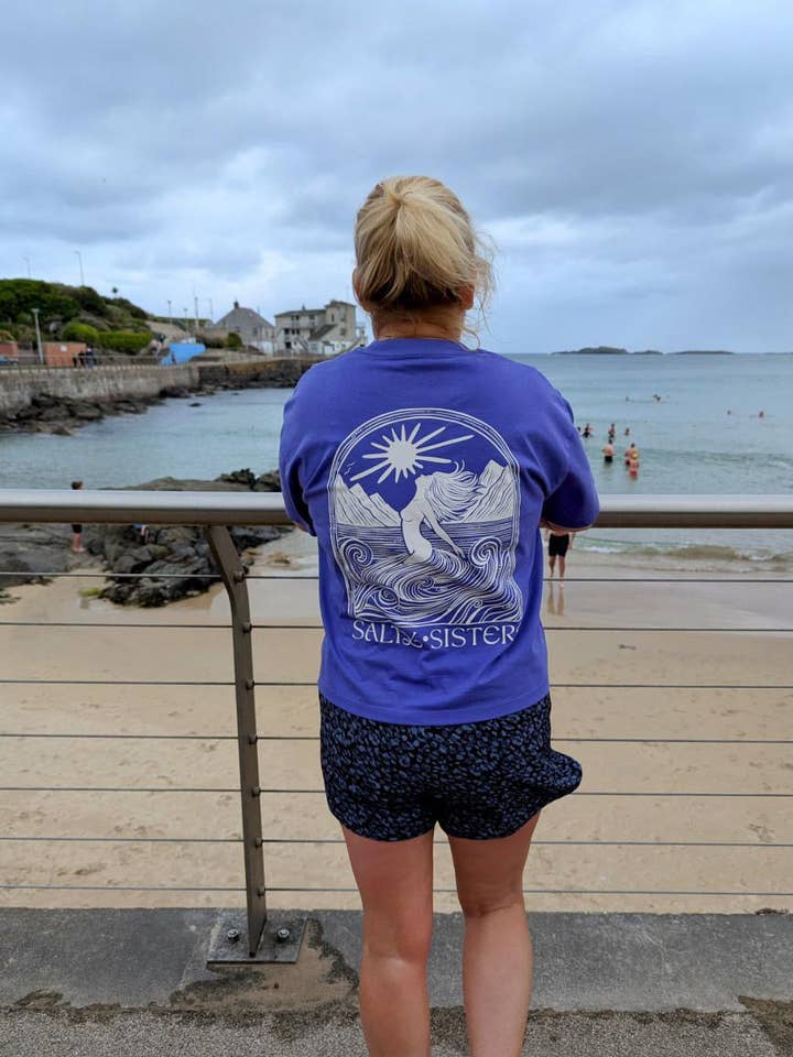 Salty Sisters - Wholesale Screen Printed T-Shirt - Women's - Light Women's Boxy T-Shirt3