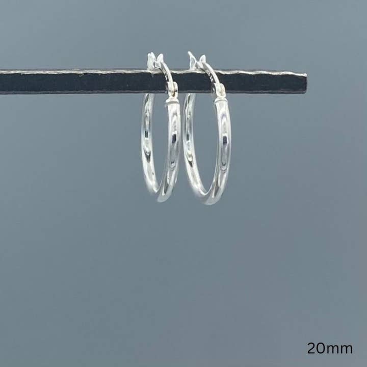 Something Silver - Wholesale Hoop Earrings - 2mm Sterling Silver French Lock Tube Hoops5