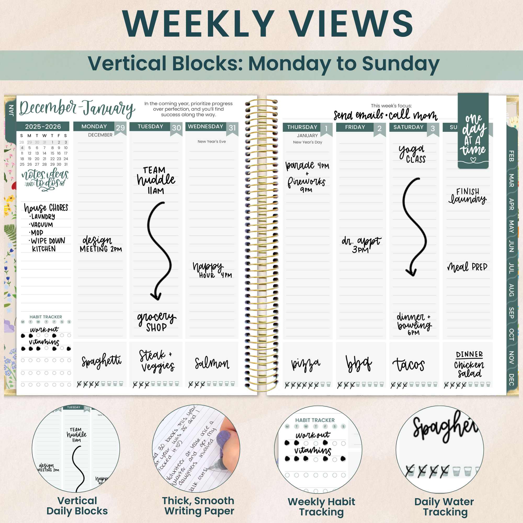 bloom daily planners - Wholesale Planner - 2026 Vision Planner - 7.5"x9" size20