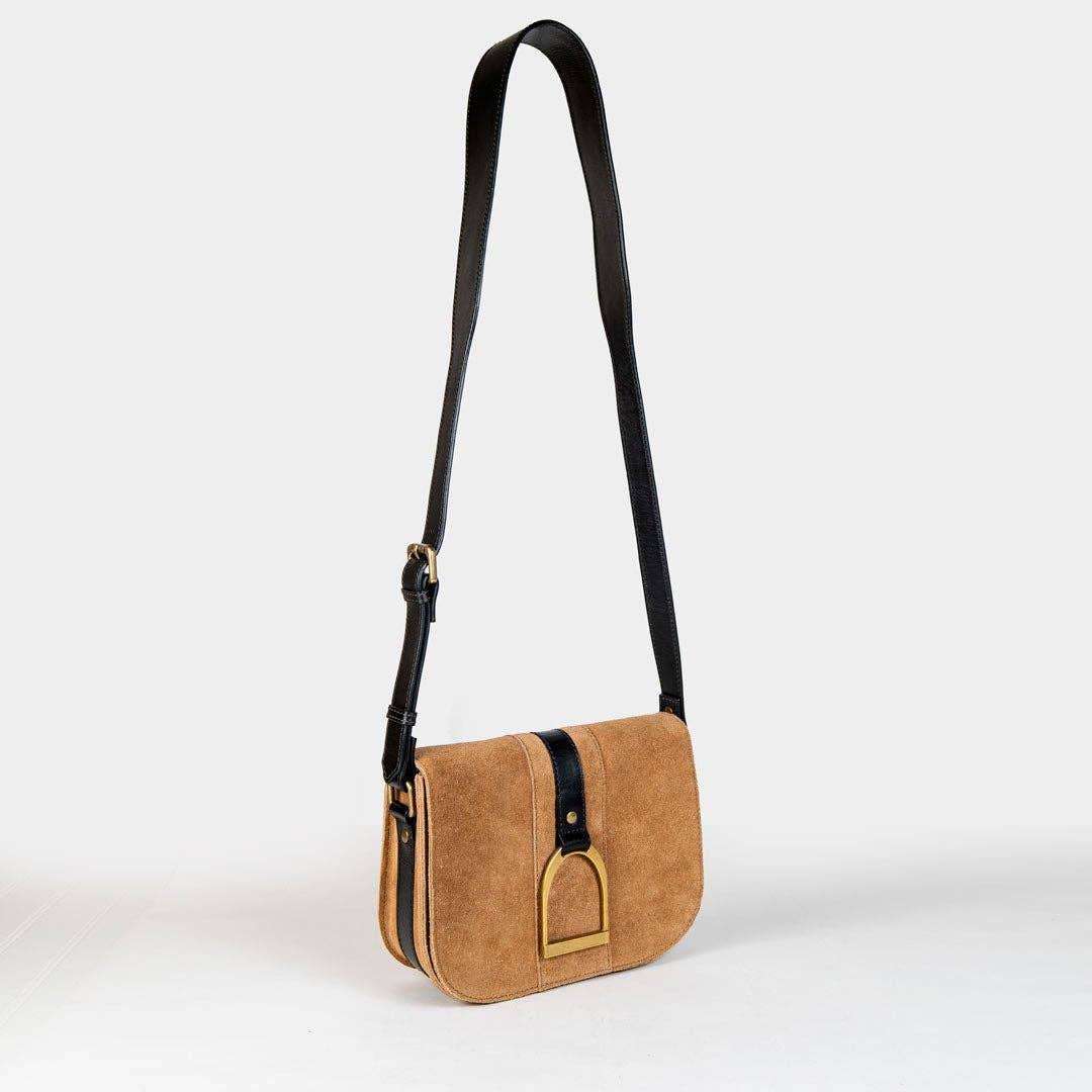 URBAN-EQUESTRIAN - Vendita all'ingrosso Borsa a tracolla - Donna - Signature Staffa - Borsa a Tracolla di Lusso in Pelle con Staffa da Equitazione in Nero su Castagno9