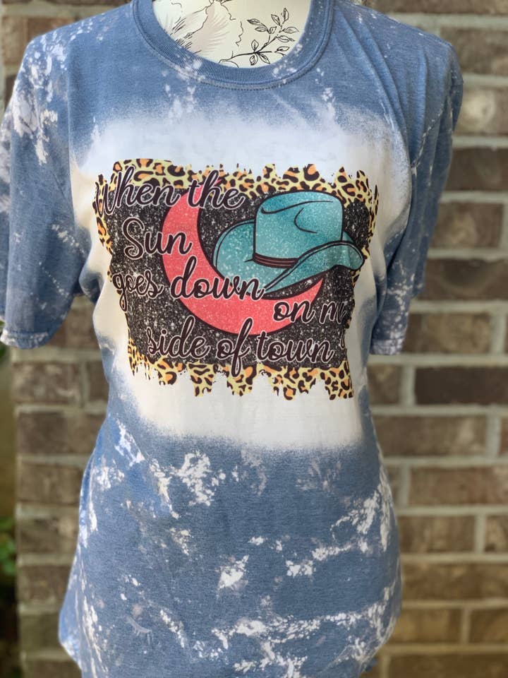 Neon moon Bleached Tee for wholesale by Ms Bleached Tees N More