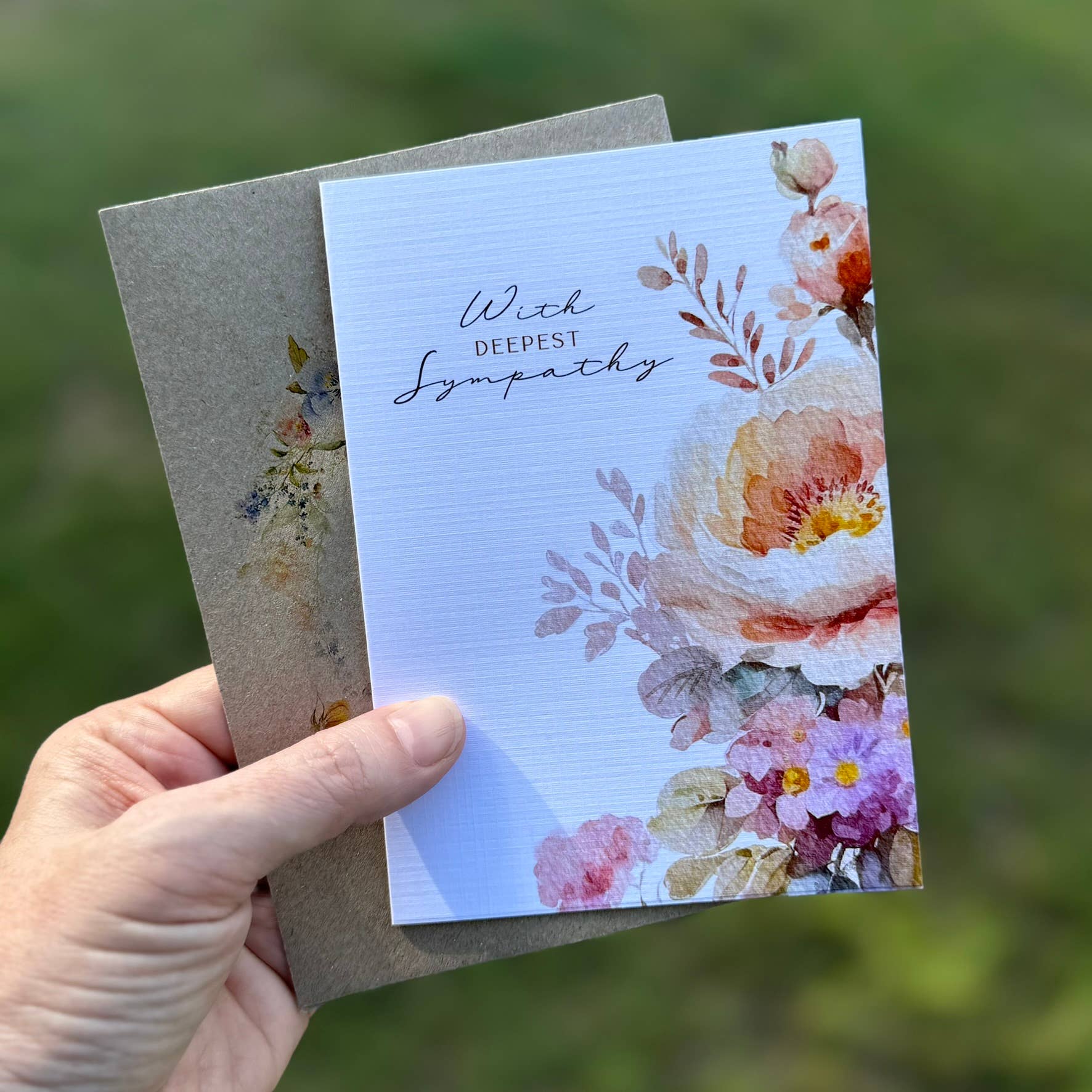 Scattered Seed Co - Vente Carte de condoléances - Carte de condoléances florale de printemps - Avec nos plus sincères condoléances2