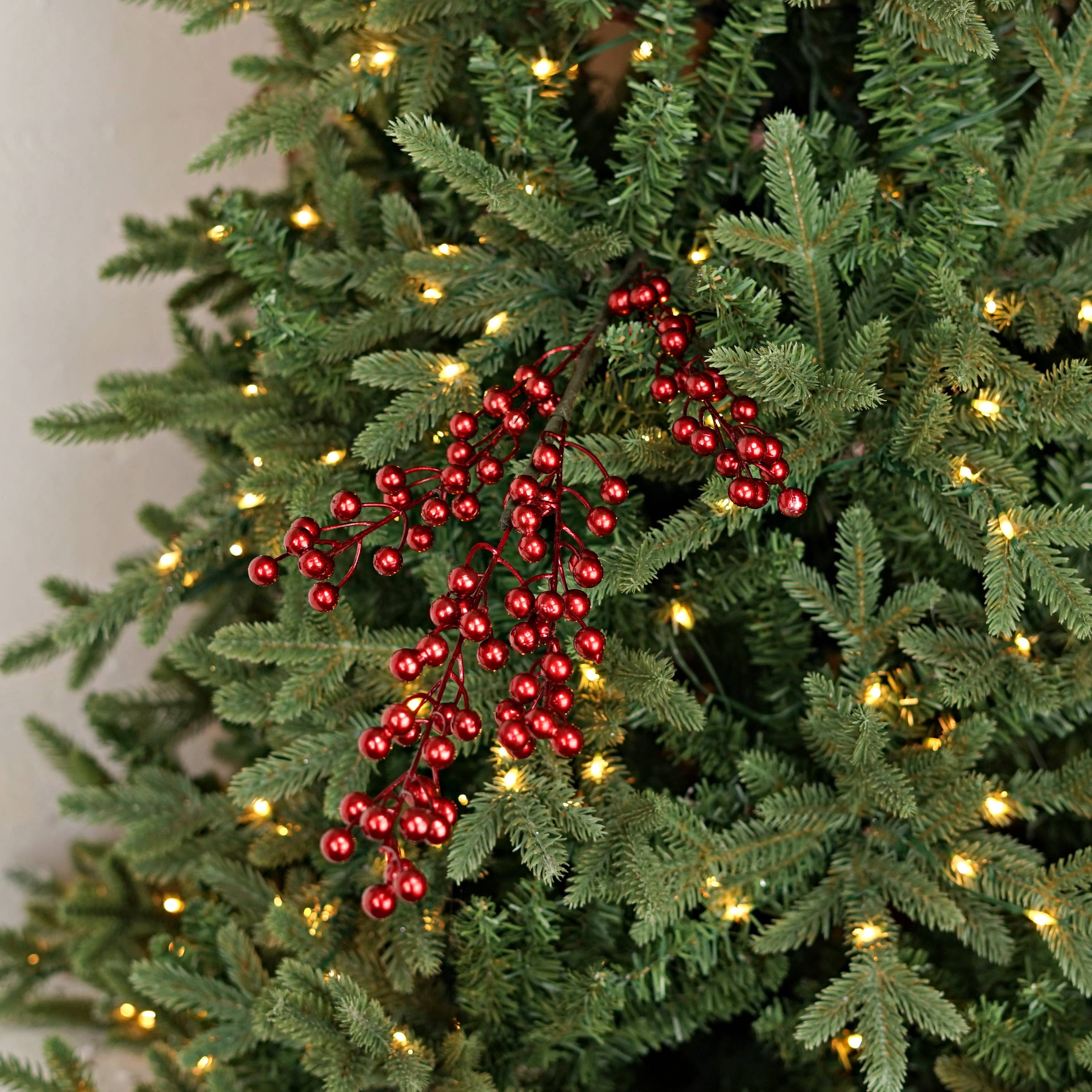 Impressive Enterprises, Inc. - Wholesale Christmas Decoration - ISB73831- 24"Metalic Holly Berry Branch-Red-7
