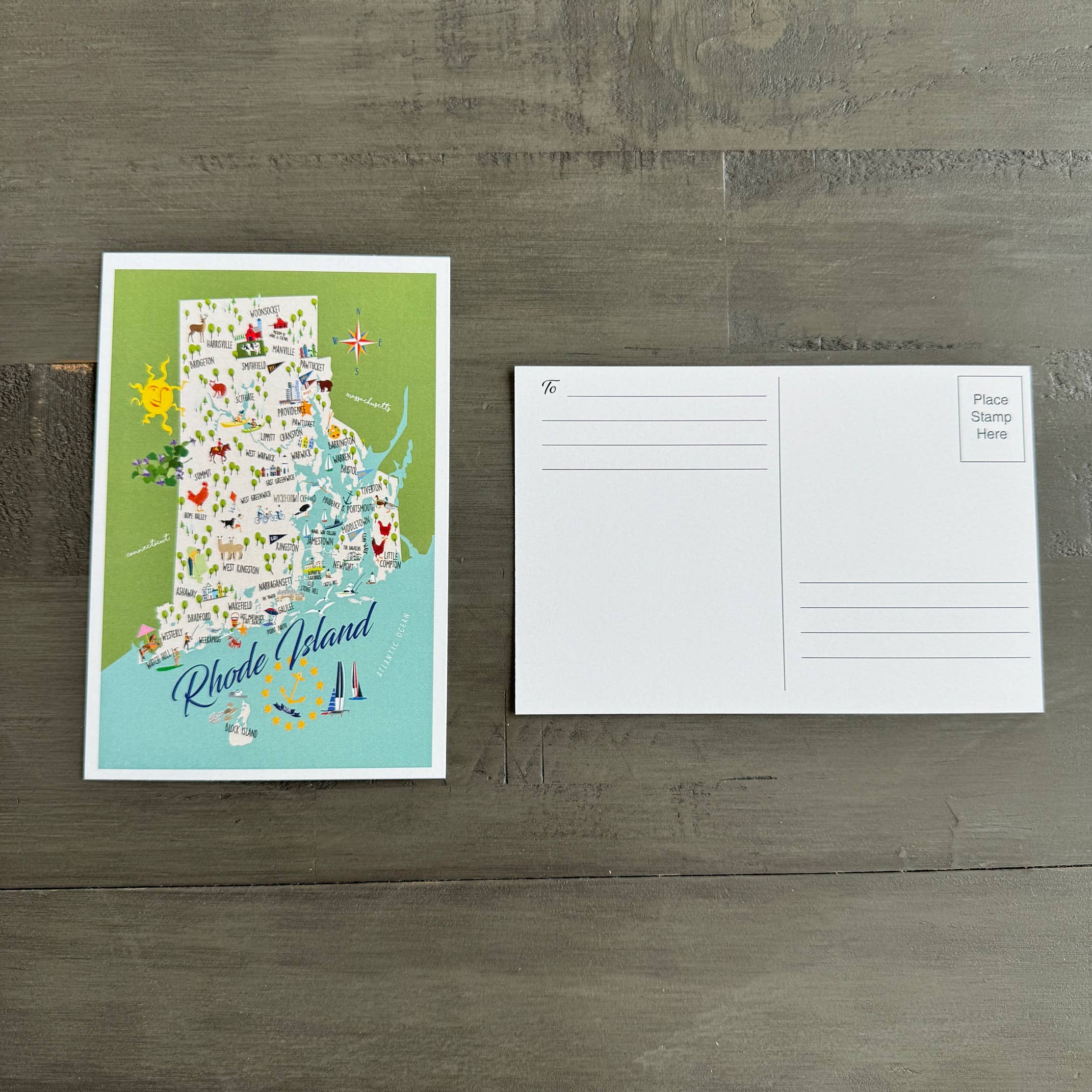 Galleyware - Vente Cartes postales - Carte postale Rhode Island 4 x 6 pouces2