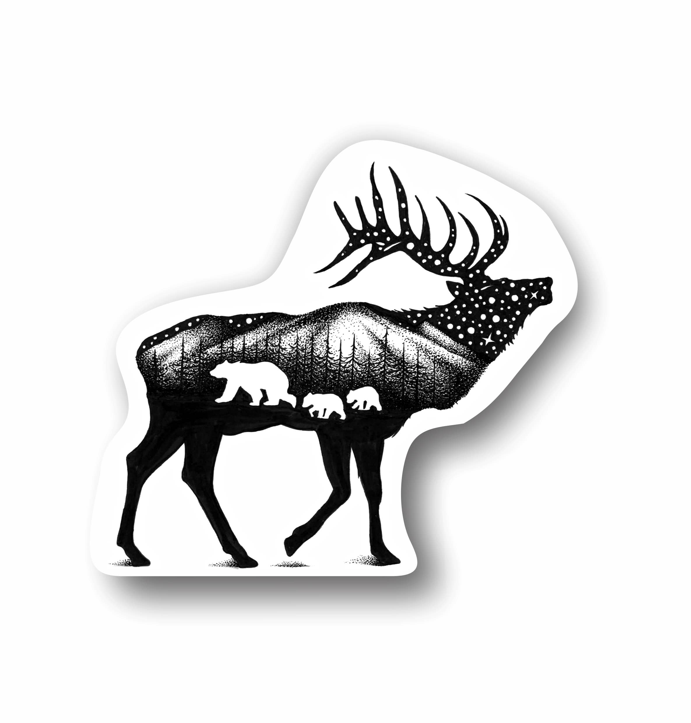 Sticker Art - Wholesale Sticker - The Elk Outdoor Animal Sticker