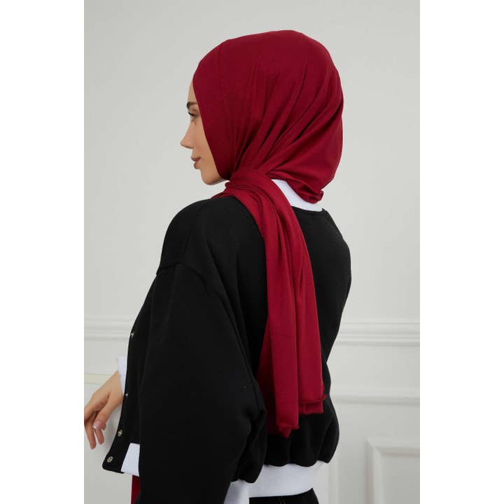 Aisha's Design - Wholesale Hijab - Women's - Comfort Fit Cotton Jersey Hijab, Breathable Lycra Blend Shawl for Women, Easy Daily Wear Modest Headscarf,PS-4077