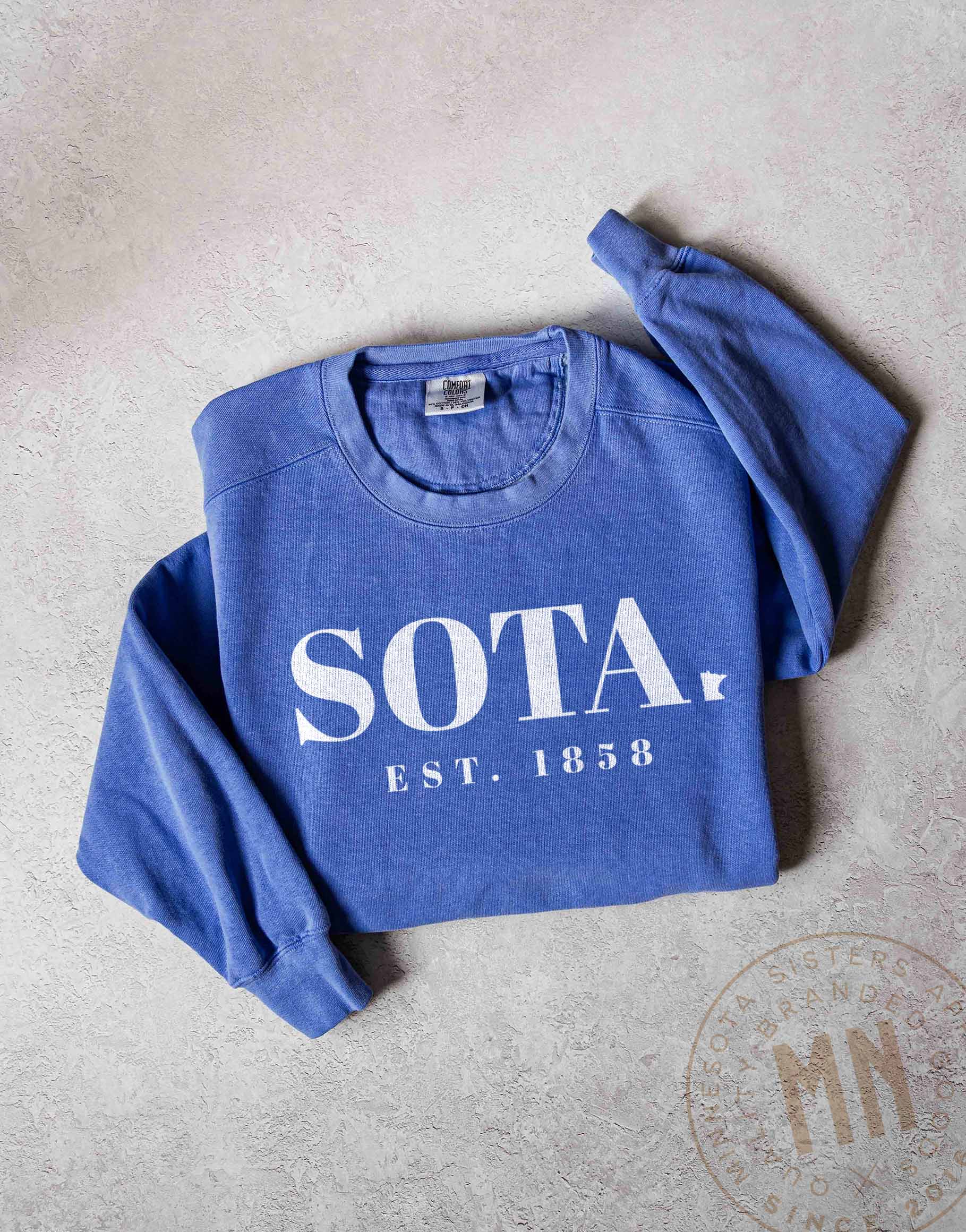Minnesota Sisters - Wholesale Graphic Sweatshirt - Unisex - Sota Graphic Sweatshirt - 'Est. 1858' Minnesota State Design6