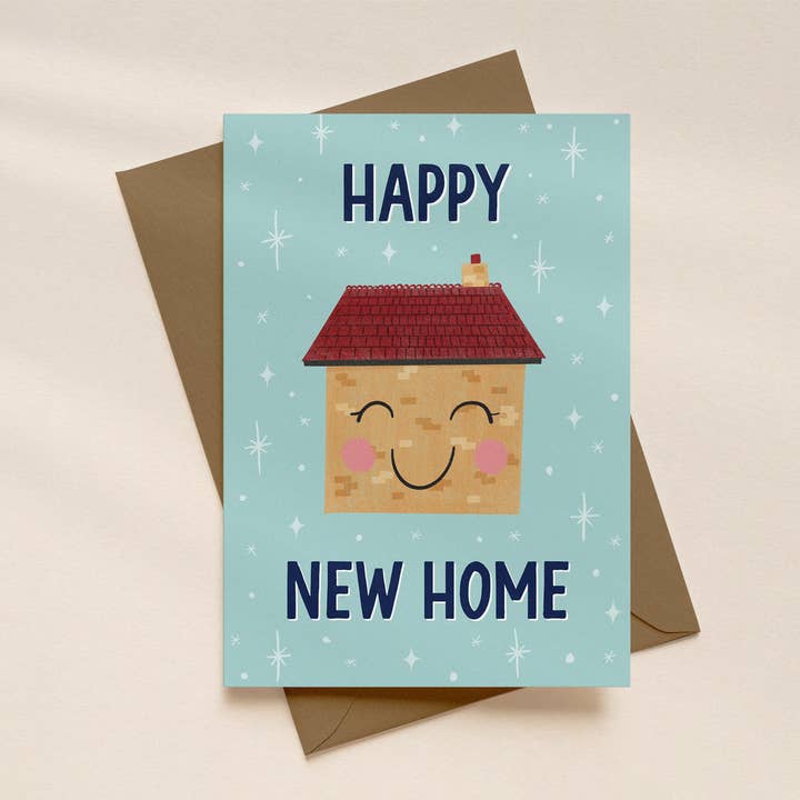 Cute House New Home Card for wholesale by Silky Rose Design