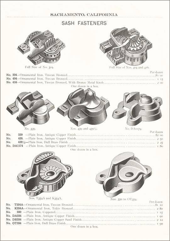 Found Image Press – wholesale Postcard – Postcard HD-64 Sash Fastners0