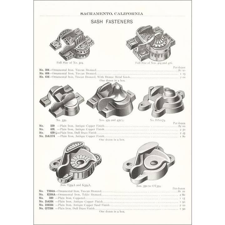 Found Image Press – Engroshandel Postkort – Postkort HD-64 Sash Fastners