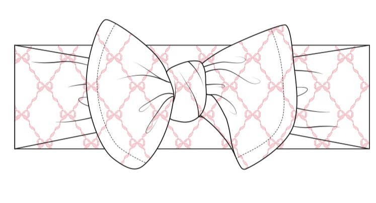 WEISINGER BAMBOO - Vendita all'ingrosso Fascia per capelli - Neonati - FASCETTA PER BAMBINA CON FIOCCO ROSA A TRALICCIO0