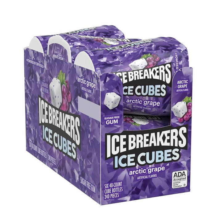 Ice Breakers Cubes Arctic Grape 40 ct 6 packs for wholesale by Snacky Candy