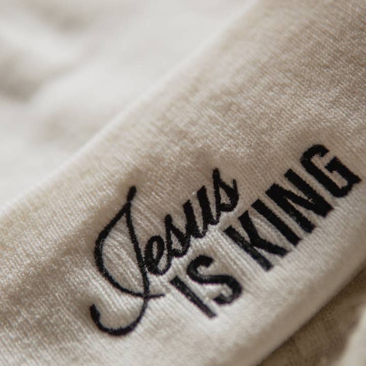 White Jesus is King | Embroidered Christian Beanie Toboggan for wholesale on Faire9