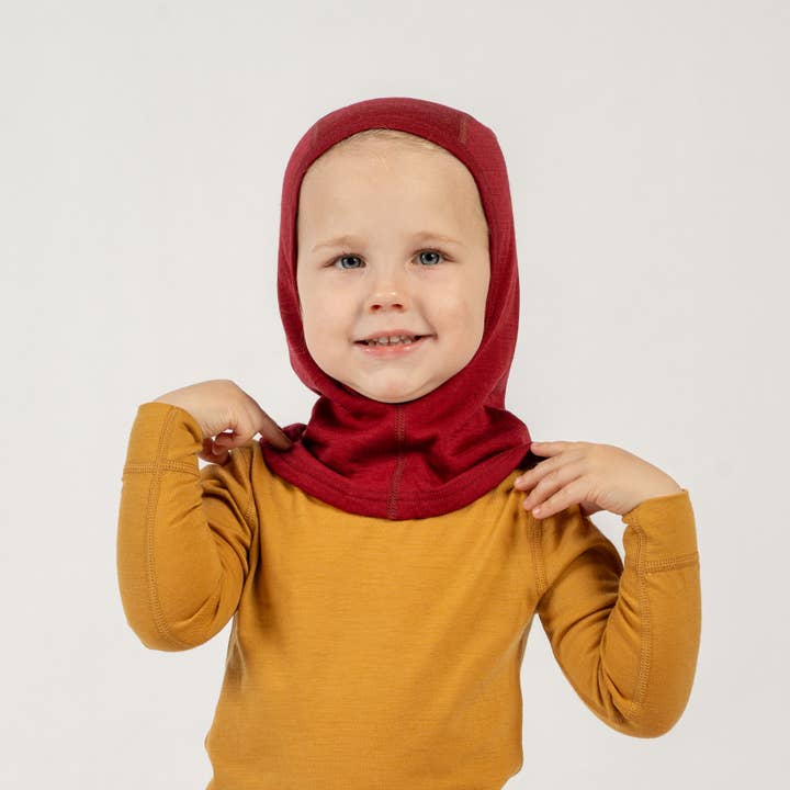 menique - Vendita all'ingrosso Cappello - Bambini - Passamontagna termico in lana merino per bambini Royal Cherry
