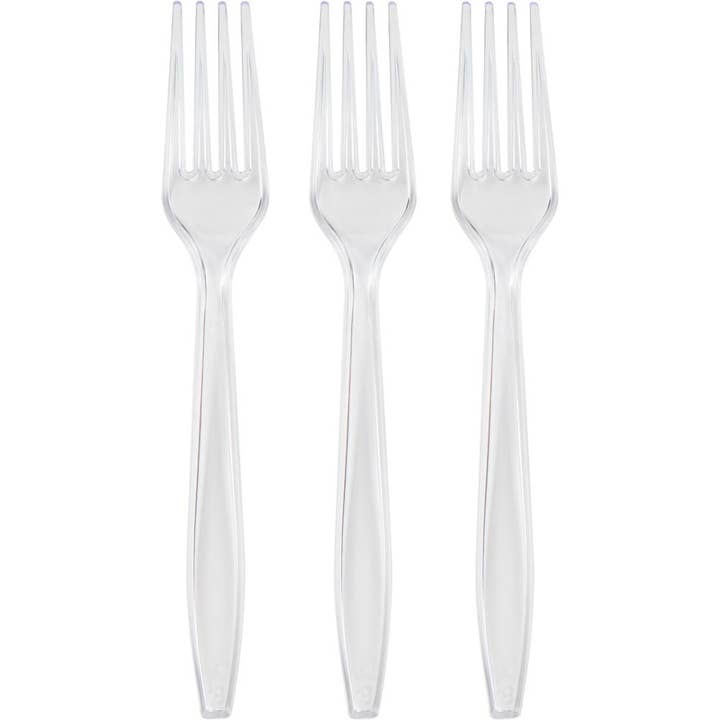 Clear Forks Only, 24/Pkg for wholesale by Bulk Party Decor