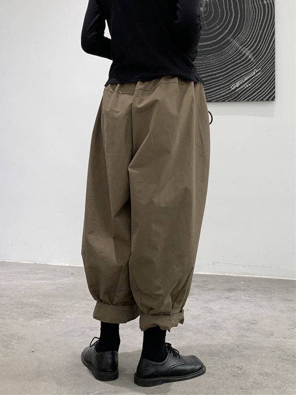 StyleGalX - Wholesale Broek - Dames - Harembroek, losse elasticiteit, geplooide broek met hoge taille, effen kleur, broek met gespleten gewrichten5