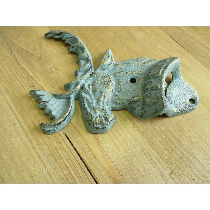 Midwest Craft House - Wholesale Bottle/Wine Opener - ANTIQUE GREEN MOOSE BOTTLE OPENER1