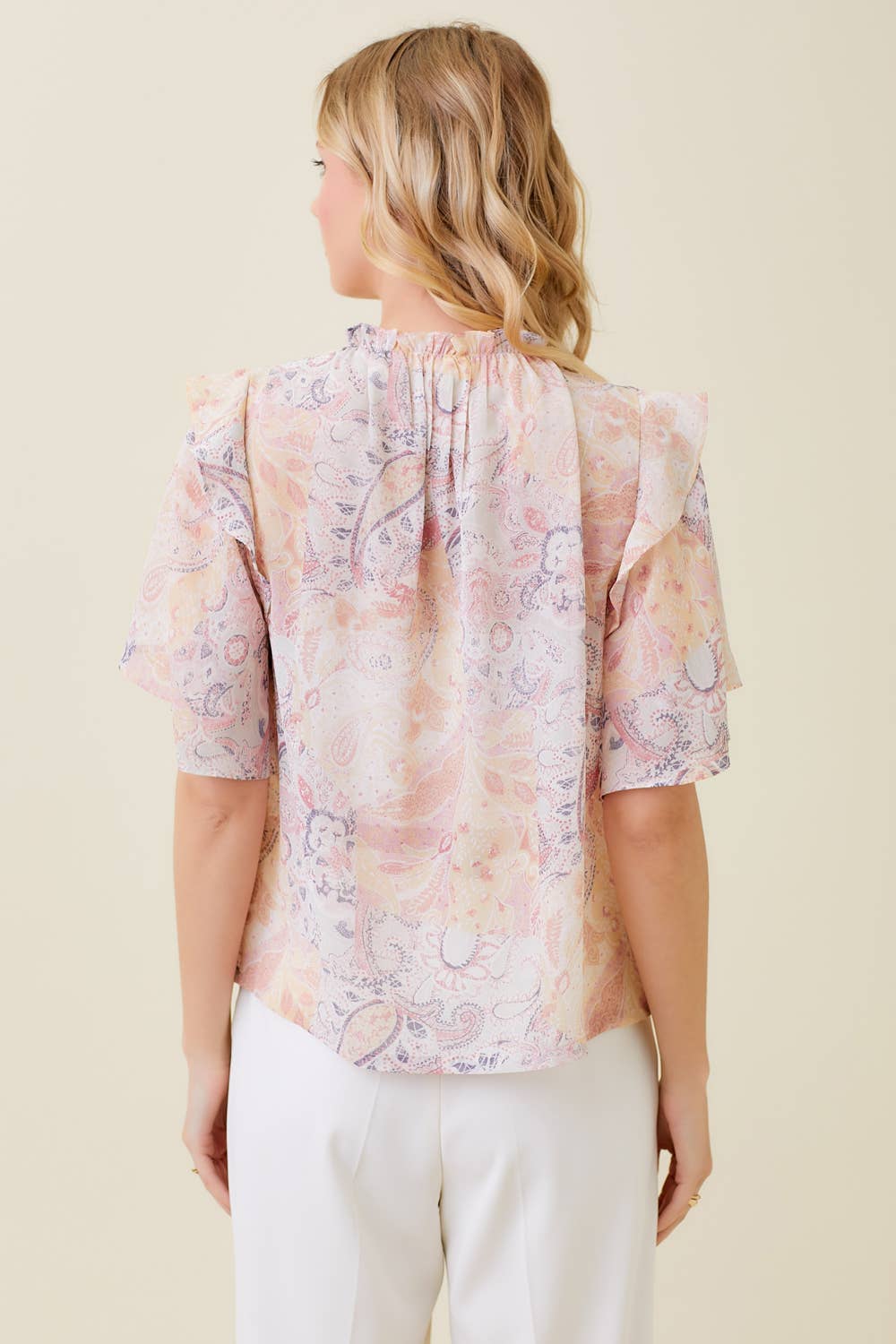 CRM PAISLEY 60089 Bluse mit gesmoktem Ausschnitt für den Großhandel auf Faire3