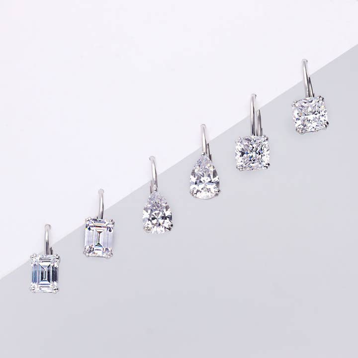 BERRICLE - Wholesale Dangle Earrings - BERRICLE Sterling Silver Solitaire CZ Leverback Earrings8