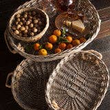 Ovale pilebakker med jutehåndtag - sæt med 3 stk. for engroshandel hos Vagabond Vintage