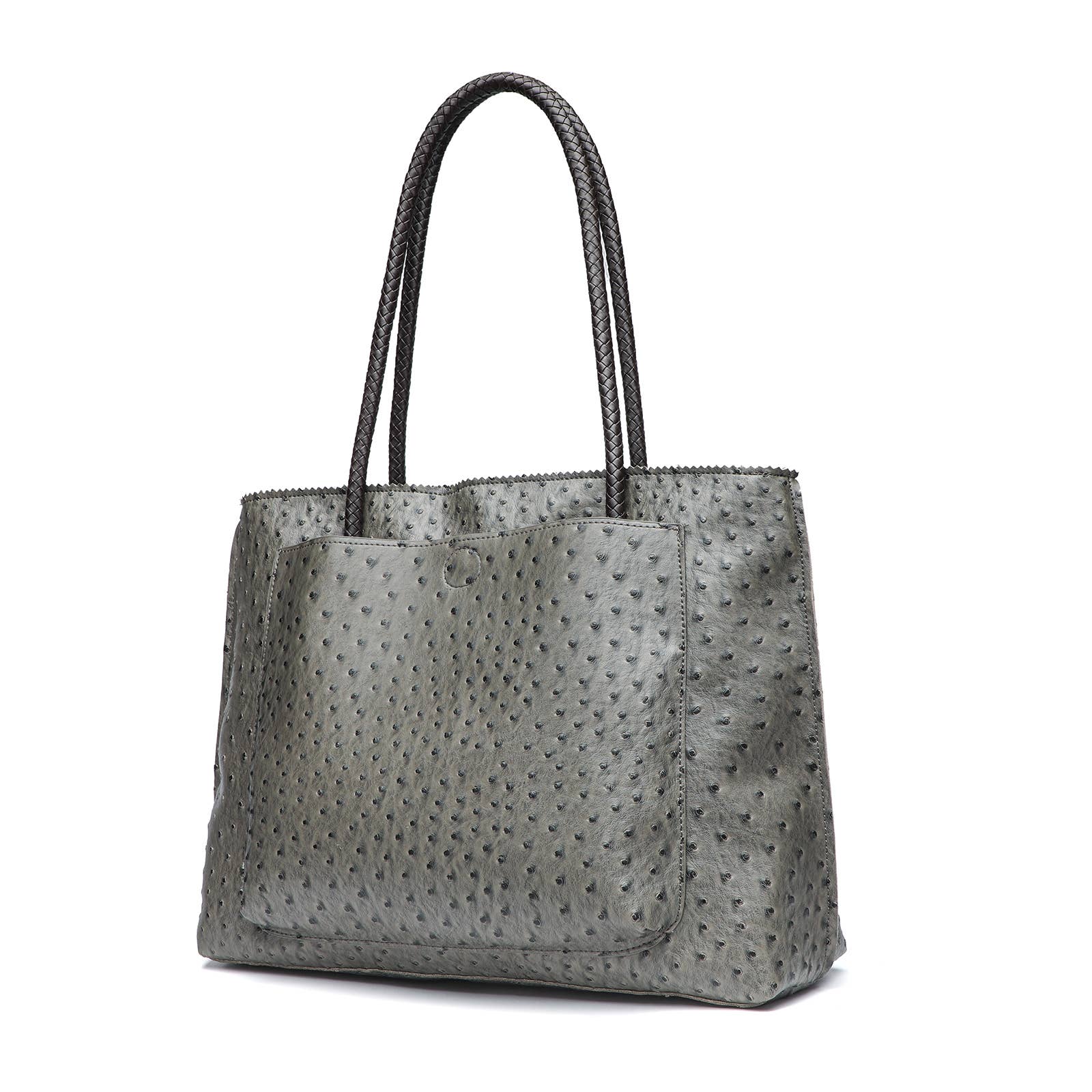 22 Tote - Wholesale Tote Bag - Women's - Deluxe Ostrich Tote Bag with Braided Handles & Multi-Pockets20