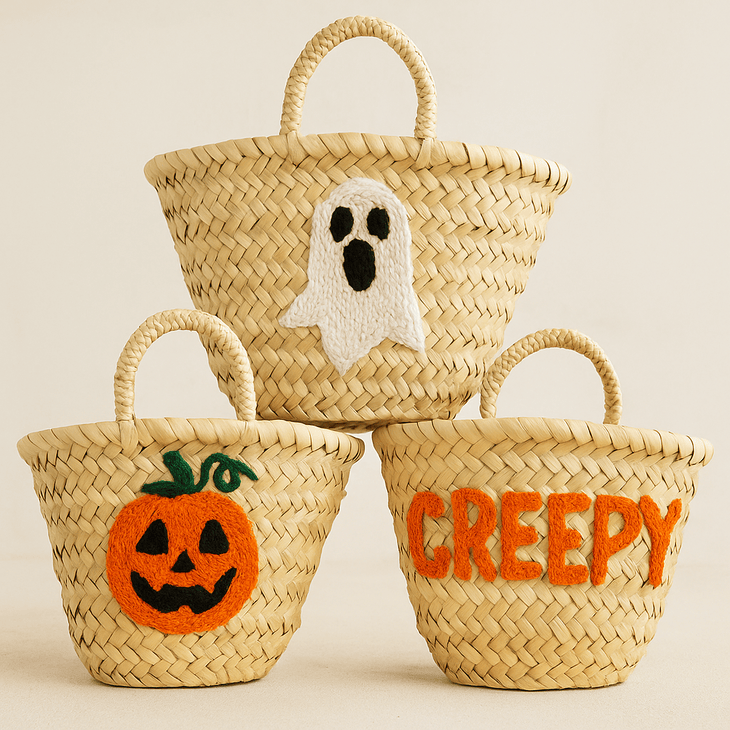 High crafty – wholesale Decal – Party decorations – Personalized Halloween Straw Basket – Custom Name Trick or T19