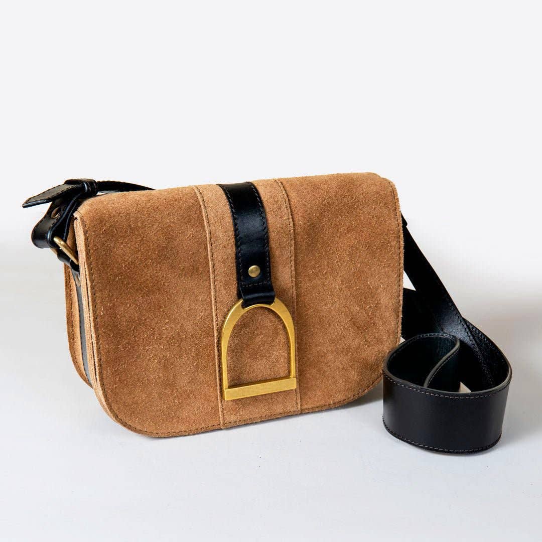 URBAN-EQUESTRIAN - Vendita all'ingrosso Borsa a tracolla - Donna - Signature Staffa - Borsa a Tracolla di Lusso in Pelle con Staffa da Equitazione in Nero su Castagno5