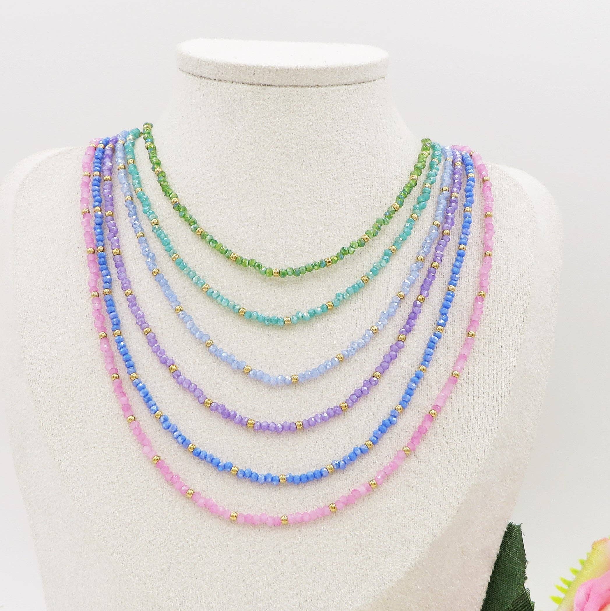 Daemon srls - Wholesale Beaded/Pearl Necklace - OCEAN - Collana perline cristallo e ACCIAIO inossidabile colori brillanti7