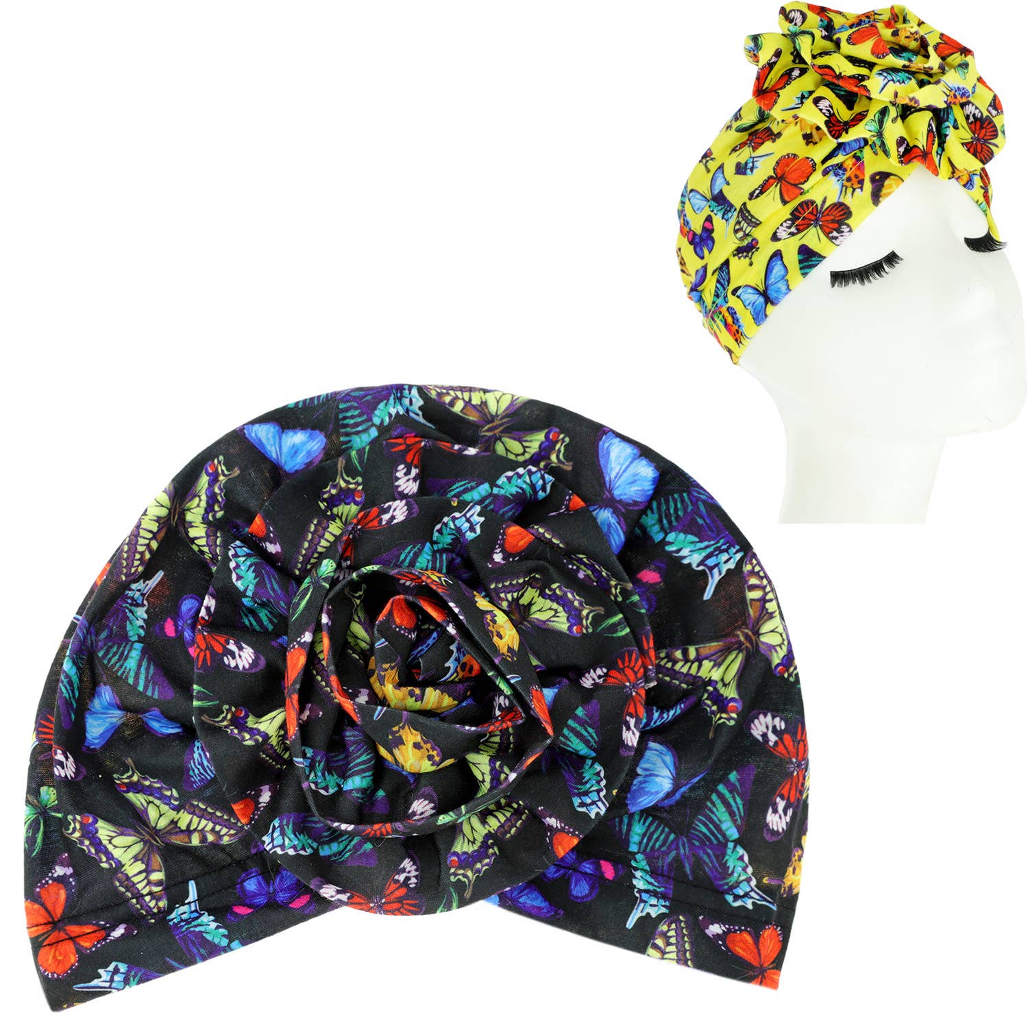 SP Sophia Collection - Wholesale Turban - Women's - Front Flower Knot Butterfly Print Turban0