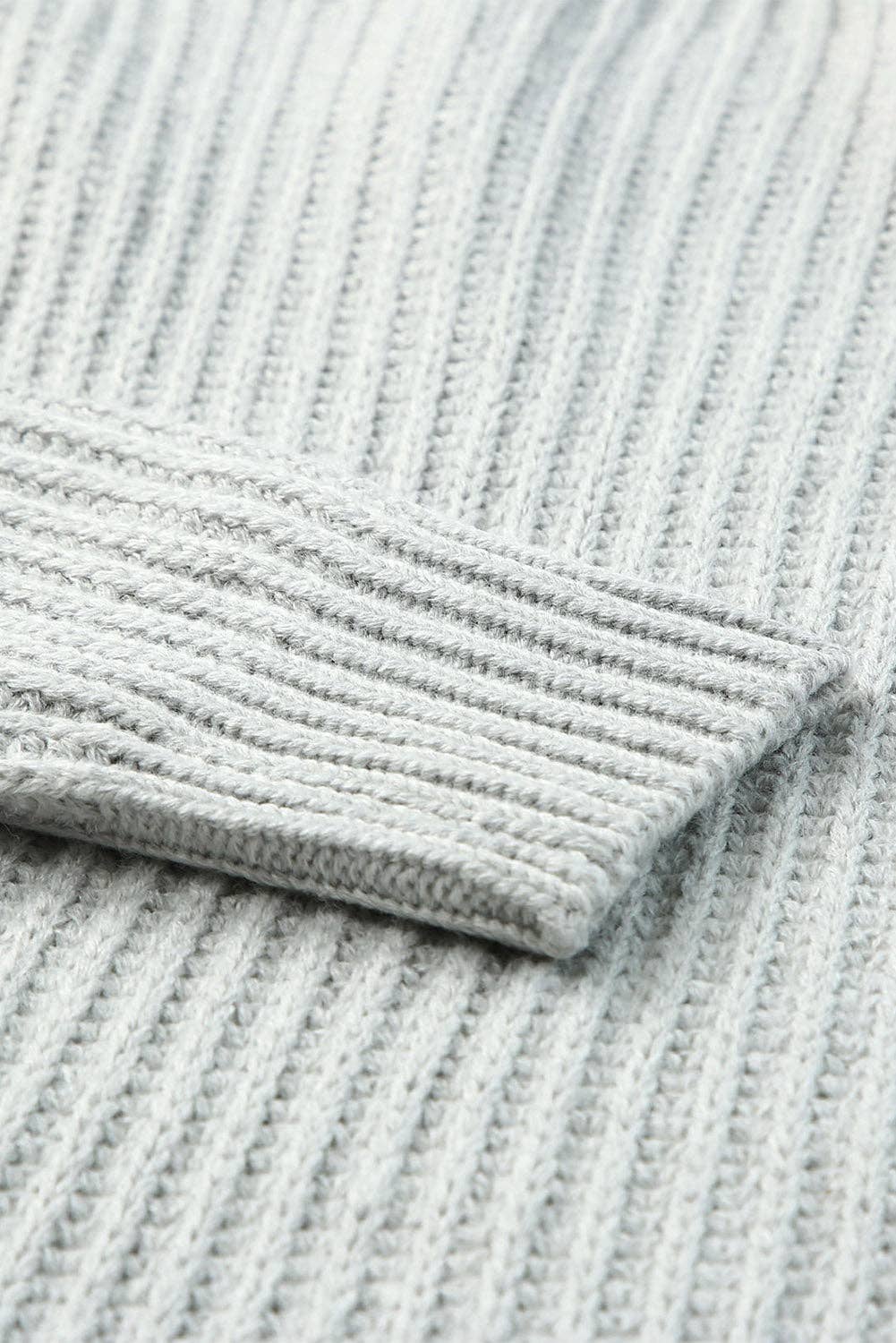 Gray Solid Buttoned Drop Shoulder Sweater for wholesale on Faire9