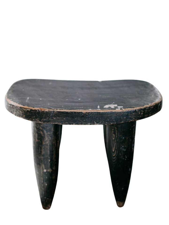 Senufo Stool Bench Black Reclaimed Elm Wood Large for wholesale by Luxe B Co