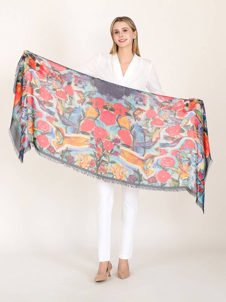 D-813 LOVES EYE IS ON THE SPARROW (HUMMINGBIRD) for wholesale by Love's Pure Light Scarves