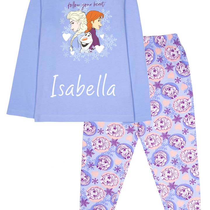 Pijama personalizado de manga larga Disney Frozen para niñas para venta al por mayor de Fringoo Group Ltd